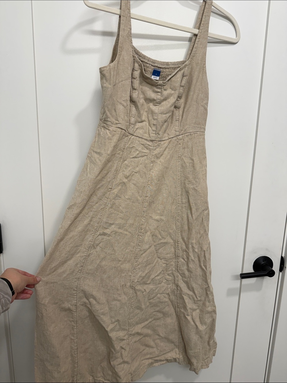 Old Navy Beige Sleeveless Midi Dress